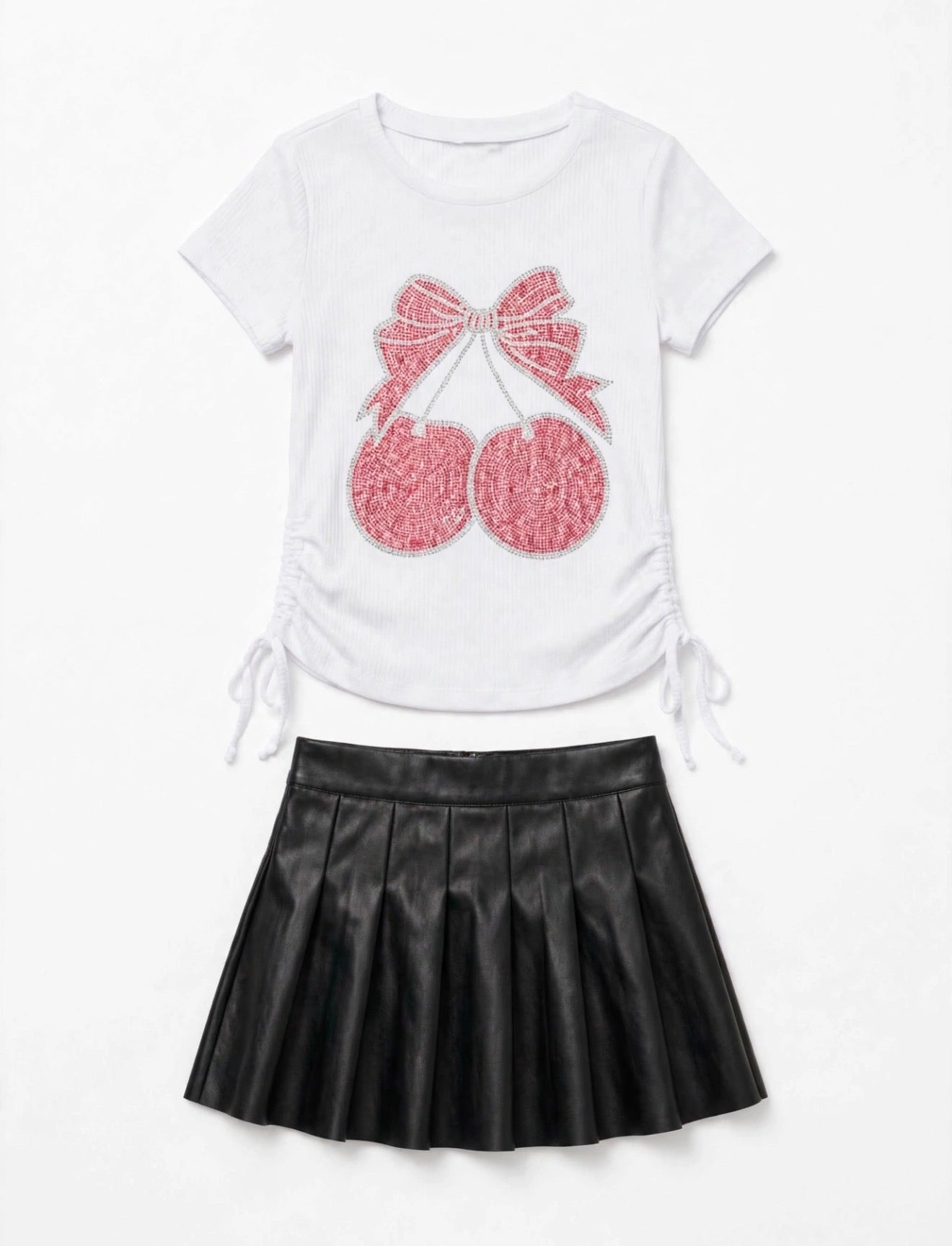 SouzeBoutique Cherry Bow Cutie 3-Piece Set - Pink