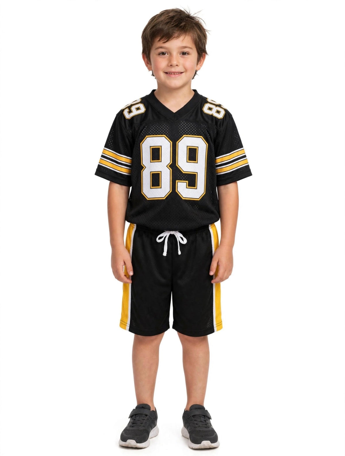SouzeBoutique Varsity 89 Football Jersey Set - Black & Yellow