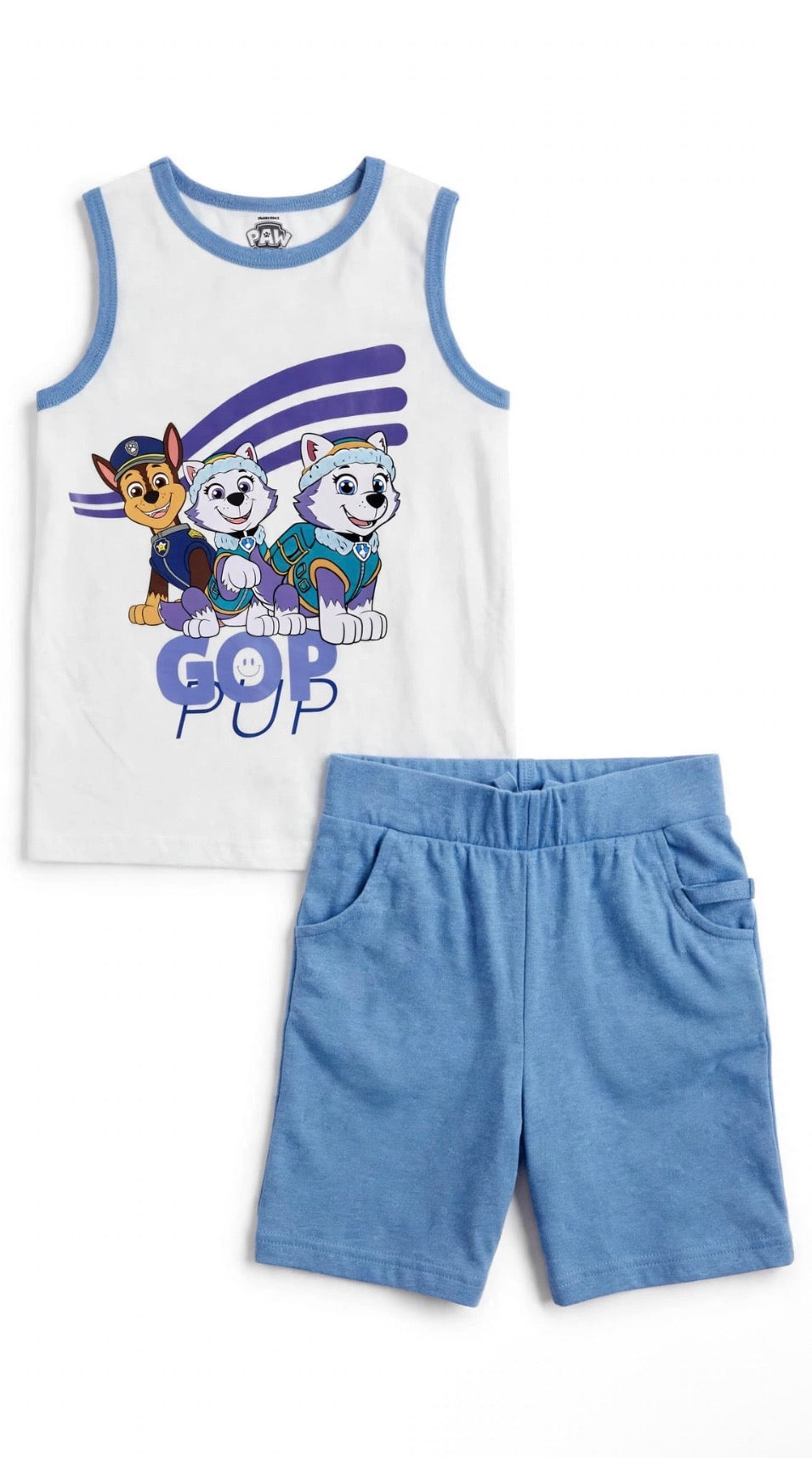 Paw Patrol Toddler 2-Piece Set - "Go Pups" Tee & Joggers - Sky Blue