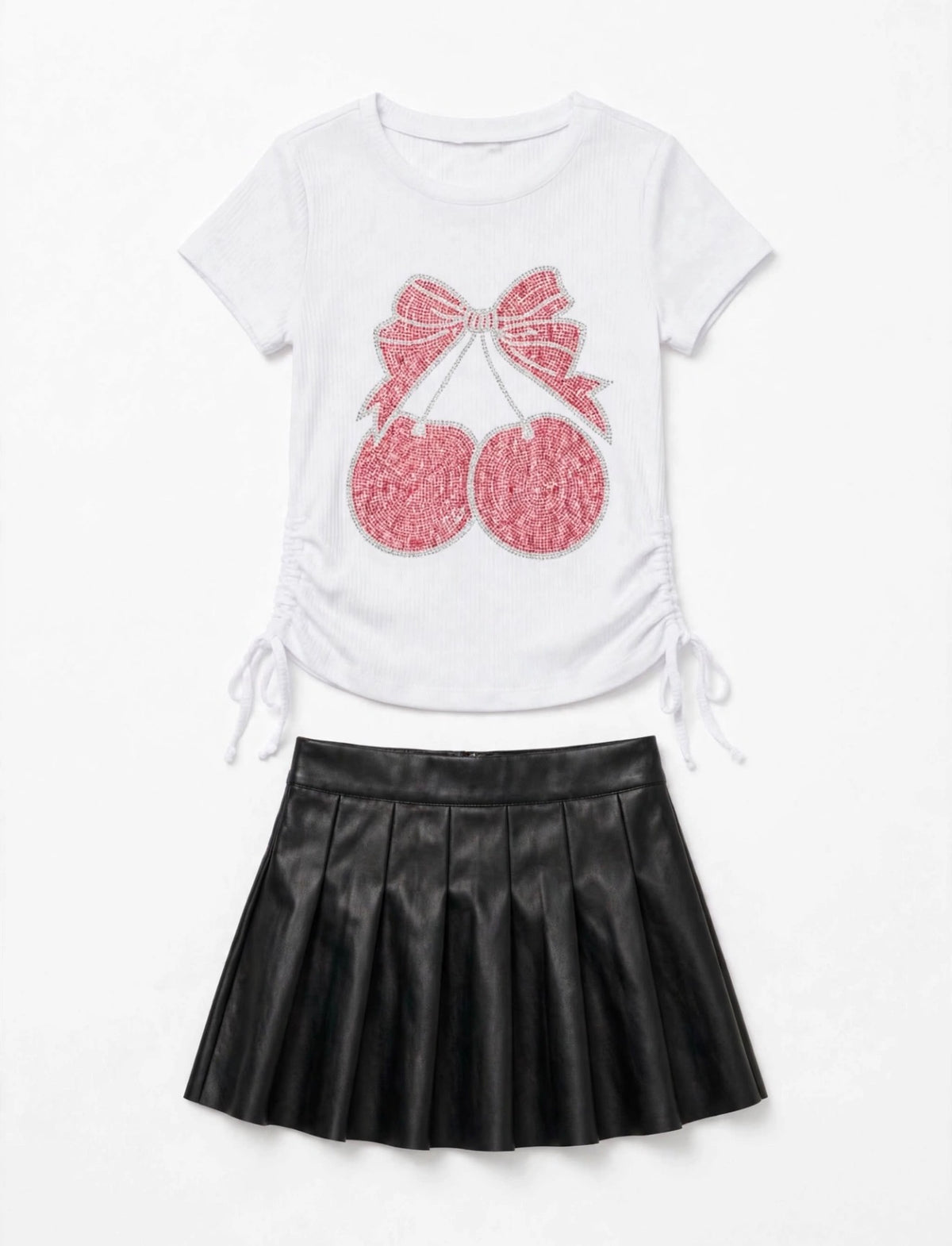 SouzeBoutique Cherry Bow Cutie 3-Piece Set - Pink